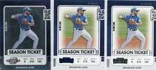 2021 Panini Contenders Baseball Brandon Lowe Optic Season Ticket 3 Card 