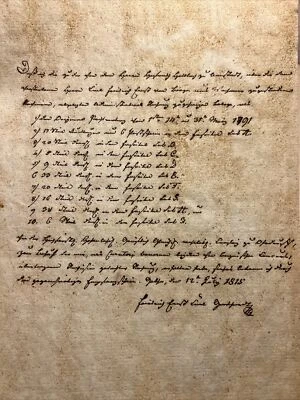1815 Original Antike Manuskript Handschrift Geripptes Papier Wasserzeichen Brief - Bild 1 von 4