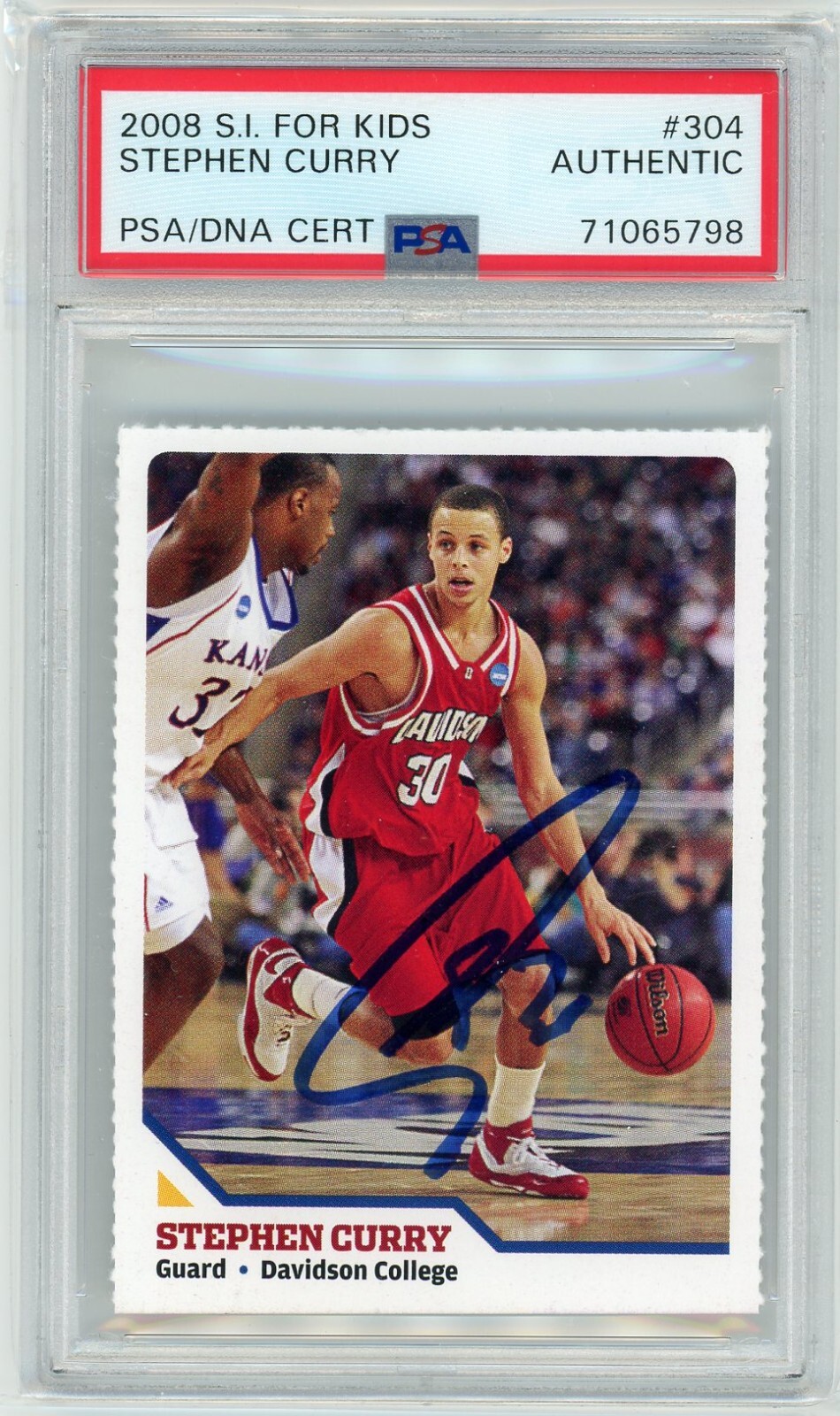 Stephen Curry 2008 SI For Kids #304 True Rookie Card Autograph PSA/DNA Authentic