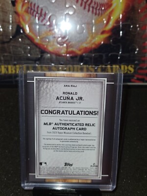 RONALD ACUNA JR. 2023 Topps Museum Collection #5/15 Relic Auto