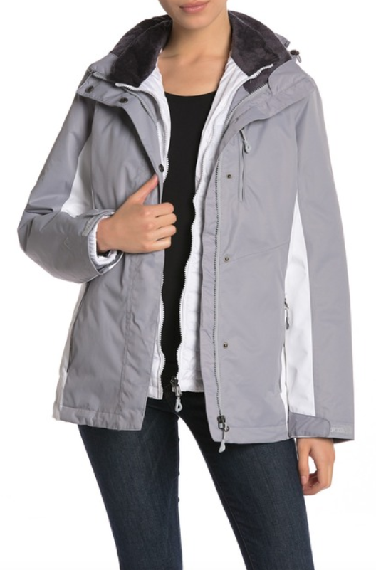 Gerry Womens Metal Bella Systems Faux Fur Trim Jacket Size M X5905