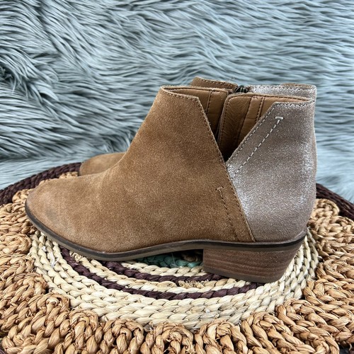 Stivaletti stivaletti Frye & Co. taglia 9,5 Caden scamosciati colorblock marrone oro metallizzato - Foto 4 di 9