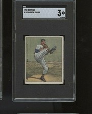 1950 Bowman Warren Spahn Boston Braves #19 🚀😳💥 SGC Graded 3 