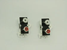 2x Pcs Pack RCA A/V Left Right White Red 2 Holes 3 Pins Socket Port Jack AV2-3