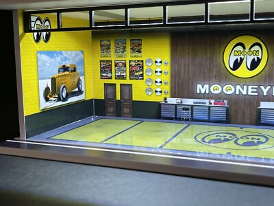 mtnページ moon eyes風 ガレージ ジオラマ ケース Moon-eyes Garage Theme 1:64 Model Garage Diorama LED Lighting