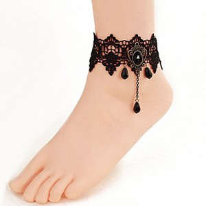 Retro Women Jewelry Lace Sexy Rhinestone Anklet Chain Bracelet