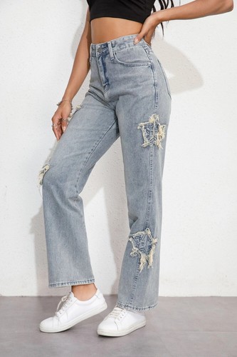 Pantalon Leg Vanilla Femme – Taille L, Bleu Brut, Stretch, Made In France