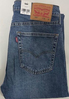 Herren LEVIS 510 Skinny Leg Slim Fit Denim Jeans Stone Wash Bundweite 30 32 34