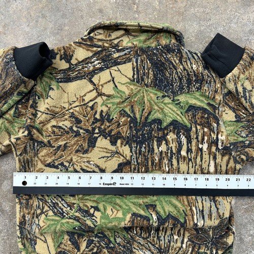 80S VINTAGE REALTREE FLEECE BOMBER JACKET MENS LARGE HUNTING FULL ZIP CAMO KEY - Picture 6 of 7