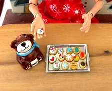 Miniature Doll COOKIES in Cookie Jar - Fashion Doll Christmas CHOOSE YOUR DESIGN