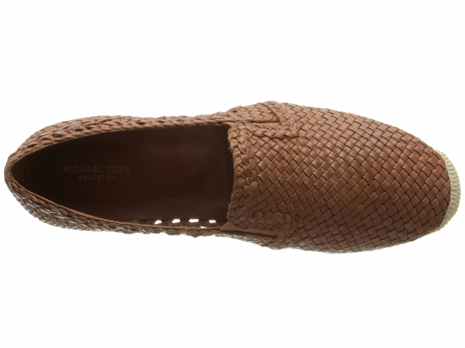 New Michael Kors Women's Toni Woven Espadrille Flat Shoes in Luggage