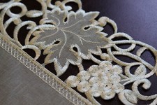 Oval Organza Embroidered Lace Cutwork Placemat Runner Dining Table Decor Wedding