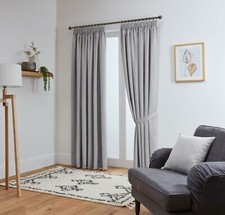 Blackout Curtains Thermal Pencil Pleat Tape Top - Energy Saving + Tie Backs