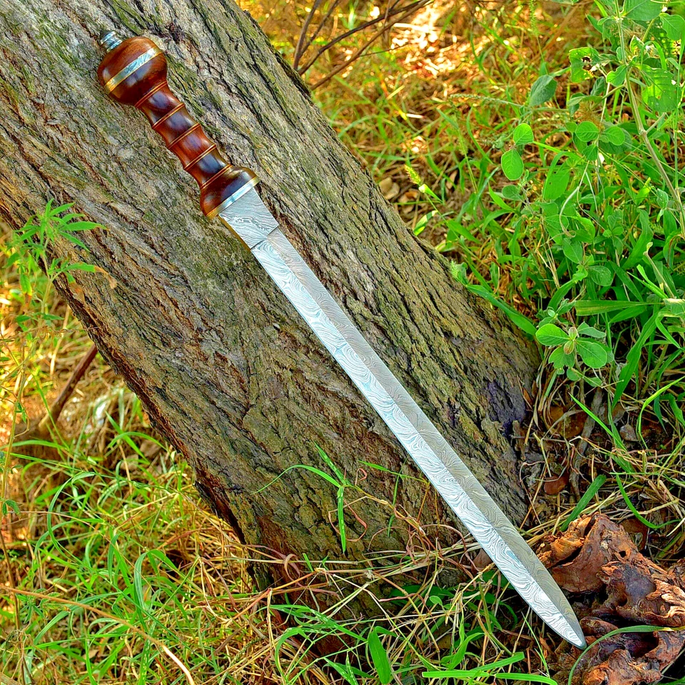 ESPADA GLADIADOR GLADIUS DE ACERO DAMASCO HECHA A MANO CON FUNDA Llevar todos los días 2913 Foto 2 de 4