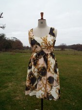 Patterned Dip Hem Overlay Tea Dress Lined UK 12 BNWT DOROTHY PERKINS £39.50