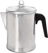 Heavy Duty Stove Top Percolator Coffee Pot Maker Stainless Steel 9-cup