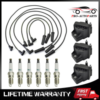 Pack 3X Ignition Coil 6X Spark Plug & Wireset for Chevy Buick Pontiac 3.8L DR39