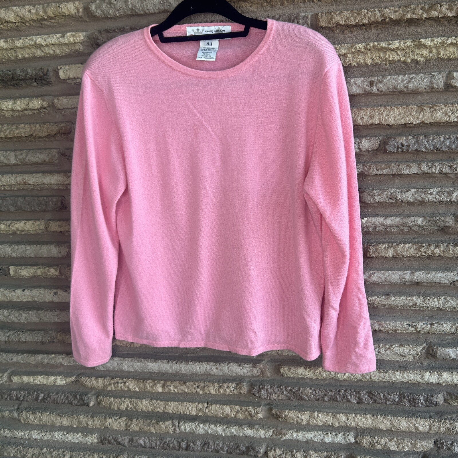 Queen of Scots Pink 100 Cashmere Long Sleeve Sweater eBay