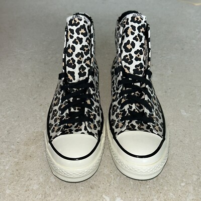New Cheetah Animal Print Converse Chuck Taylor Hi Top Shoes