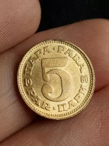 Coin, Yugoslavia, 5 Para, 1980, Brass, KM:43 Kayihan coins T63 - Image 2 of 2