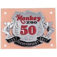 HONDA Genuine Monkey Z50 50th Anniversary Side Cover Emblem Silver Red