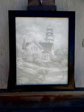 Cape Elizabeth Lighthouse, Maine, a Linda Coulter, Gicl'ee Canvas, Monochromatic