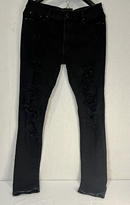 m n m l X201 RHINESTONE SKINNY DENIM black jeans size 32 X 32 | eBay
