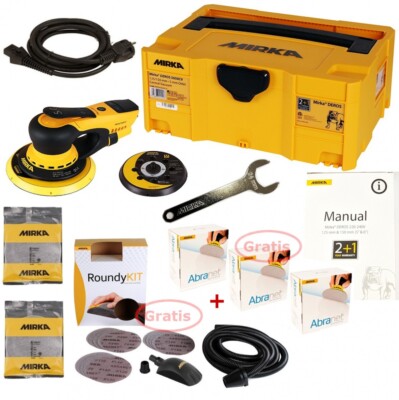 Mirka Deros 5650hp Electric Sander Set + 150 Abranet Discs, Case Case Cover