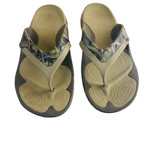Men’s crocs flip flops size 12. Camouflage Pattern Gem