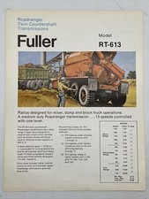 1972 Fuller Roadranger Twin Countershaft Transmissions Model Rt-613 Brochure 1972 Fuller Roadranger Twin Countershaft Transmissions Model Rt-613 Brochure