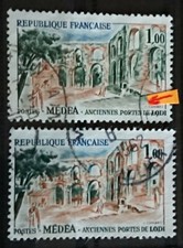 France Variété Timbre N° 1318a (Sol Vert + Mur Vert) + Normal / Obli / 1961-62
