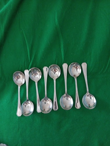 8 Victoria Bouillon Spoons 18/10 Extra Heavyweight