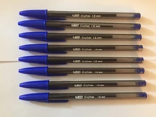 Lot of 8 BLUE Bic Cristal Ballpoint Pens 1.6mm, Xtra-Bold