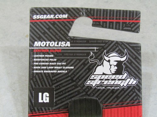 SPEED AND STRENGTH MOTOLISA LEATHER WOMENS GLOVE BLACK SIZE: LARGE - Picture 2 of 2