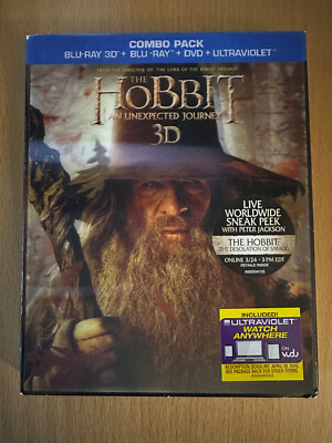 The Hobbit: An Unexpected Journey (Blu-ray Disc, 2013, 5-Disc Set) w/Slipcover