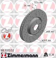 2x Bremsscheibe SPORT Z ZIMMERMANN 100.3373.52 für A4 AUDI A5 Q5 Q7 A8 B9 8W5 VW