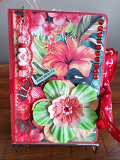 "BEAUTY" Junk Journal Handmade Book Mini Album w/ Pockets Ephemera 6.25x4.5"