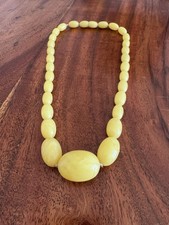 Alte Vintage Halskette Bakelit Bernstein? Oliven Gelb !