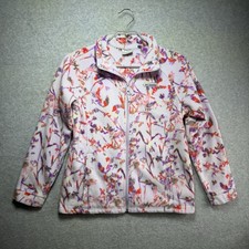 Columbia Fleece Jacket Youth Girls XL 18/20 Pink Purple Red Outdoor Nature Birds