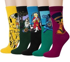Chalier 5 Pairs Womens Fun Famous Painting One Size, Versatile Style