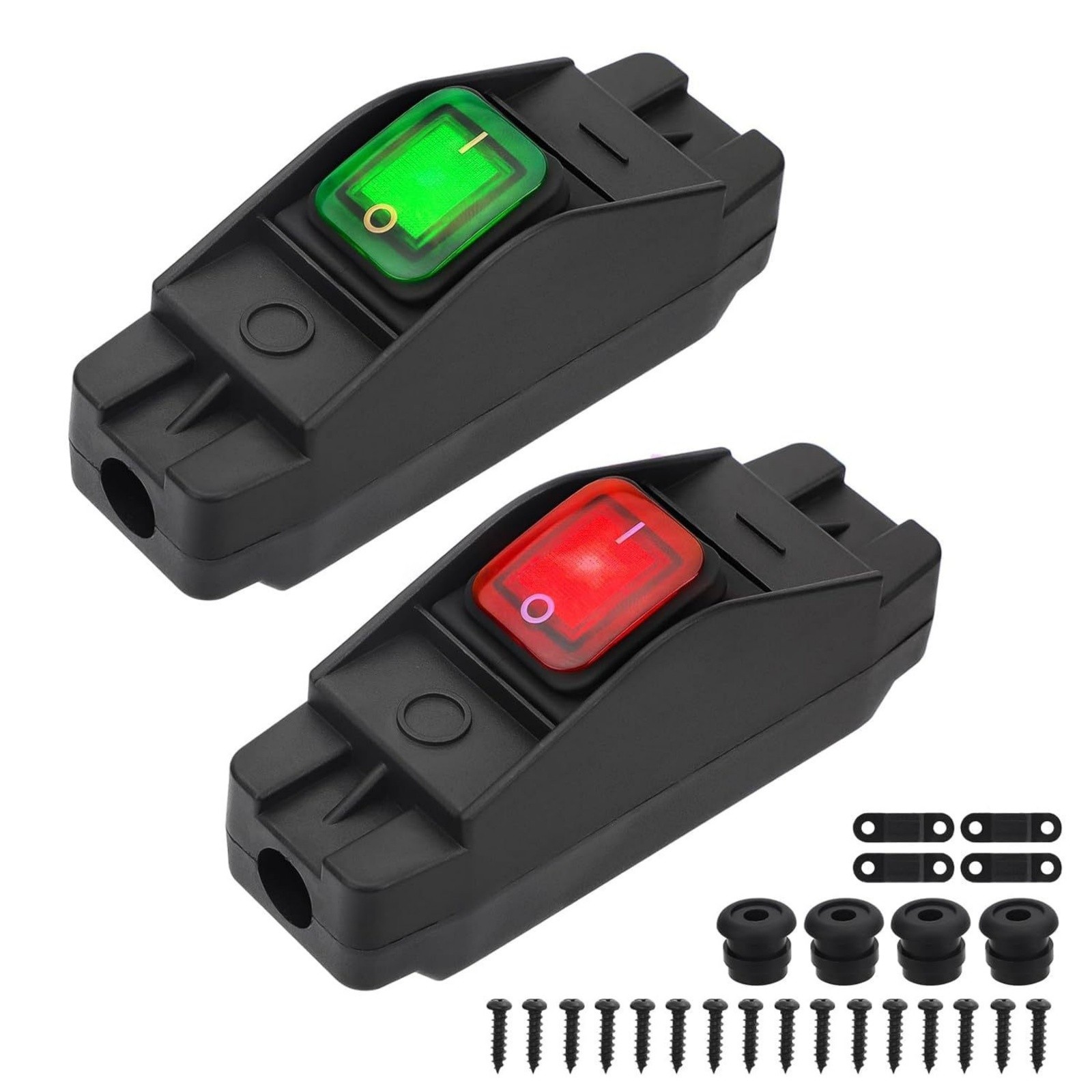 2PCS Waterproof Inline Cord Switch DC12-24V Lamp Appliance On/Off 14AWG, 16AWG