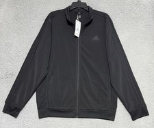 adidas Essentials 3 Stripes Tricot Track Jacket Black H46101 Mens Large NEW