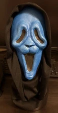 Vintage Halloween Scream Mask Ghost Face Fun World Div Mini Latex Mask BLUE