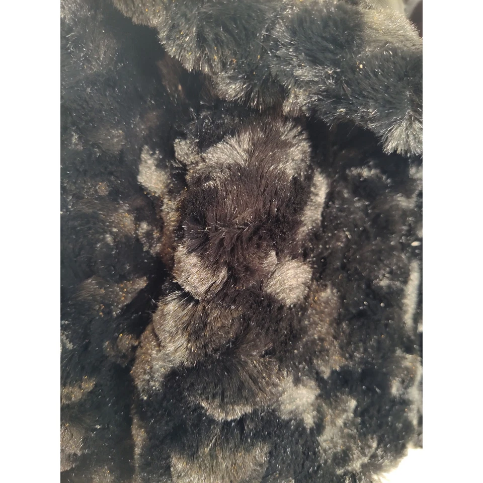 Gymboree Black Faux Fur Short Sleeve Collar Holiday Fall Girl's Shrug Size XS 4 - Image 3 of 4