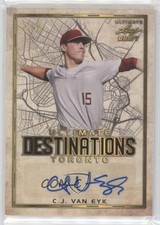2020 Leaf Ultimate Draft Destinations Gold Spectrum 3/10 CJ Van Eyk Auto 0c6
