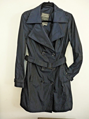 BREMA Italy Ladies Smart Navy Blue Double Breasted Trench Coat Size 46