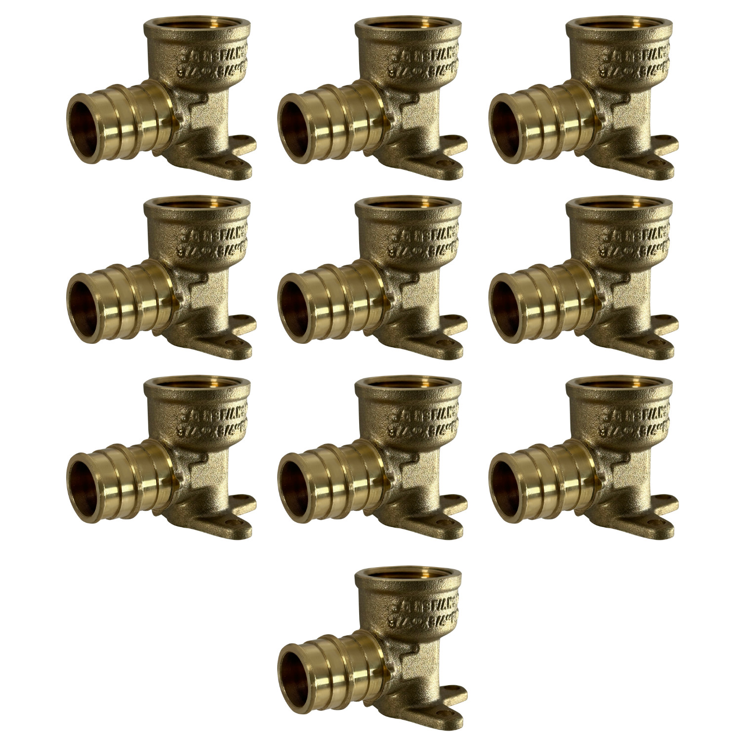 10 Pack XFITTING 3/4" Pex A X 3/4" Female Elbow w. Drop Ear,Expansion Female Ear