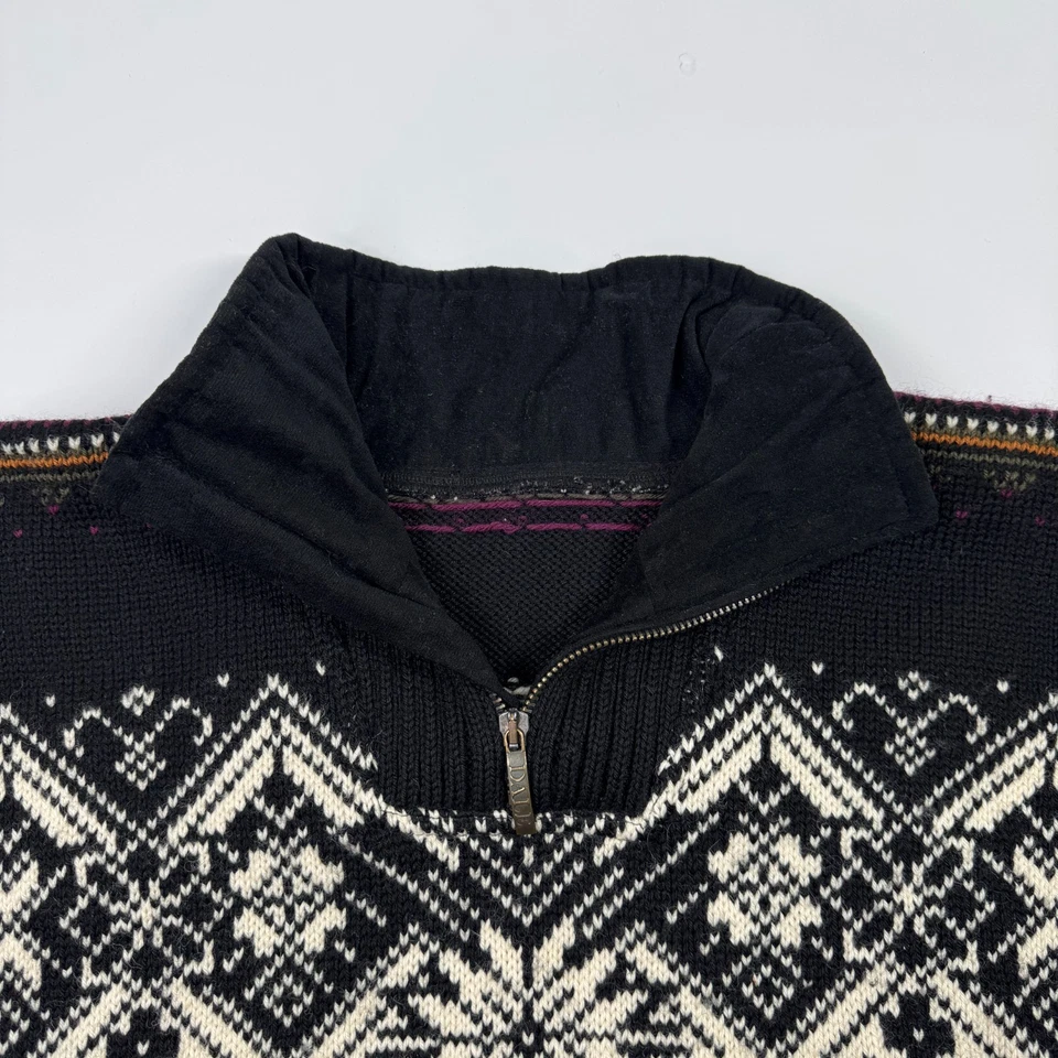 Dale of Norway Mens St. Moritz Sweater Wool Nordic Ski Quarter  Zip Large - Image 4 of 4