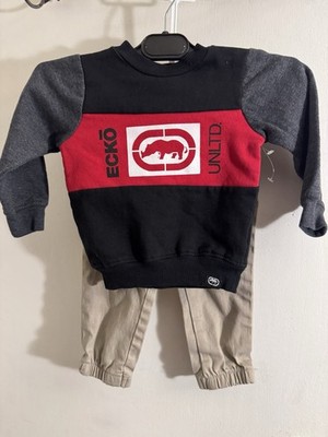Ecko Unltd. Boys 24M 2-Piece Fleece Sweatshirt & Pants Set Colorblock