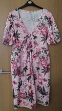 Brand New Yours London Pink Floral Bow Front Tie waist Summer Dress Size 26-28.